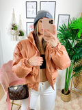 Bomber crop rosa