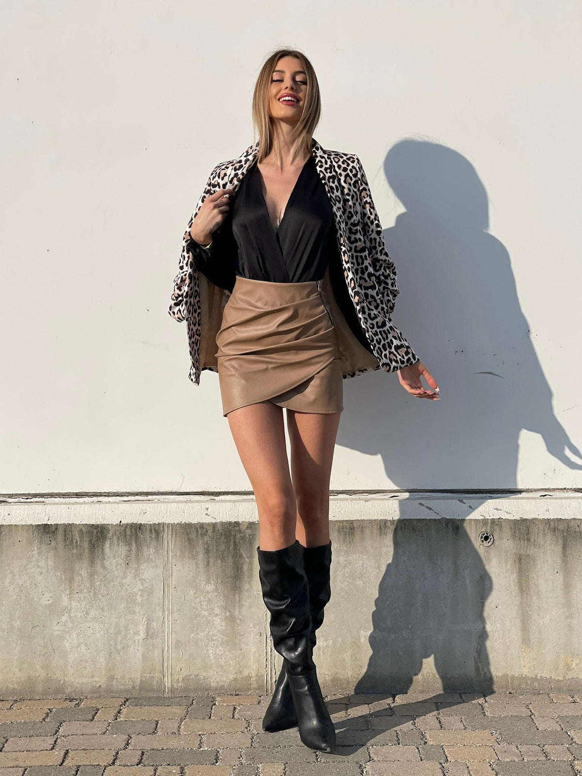 Giacca maculata beige