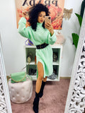 Abito midi in maglia menta