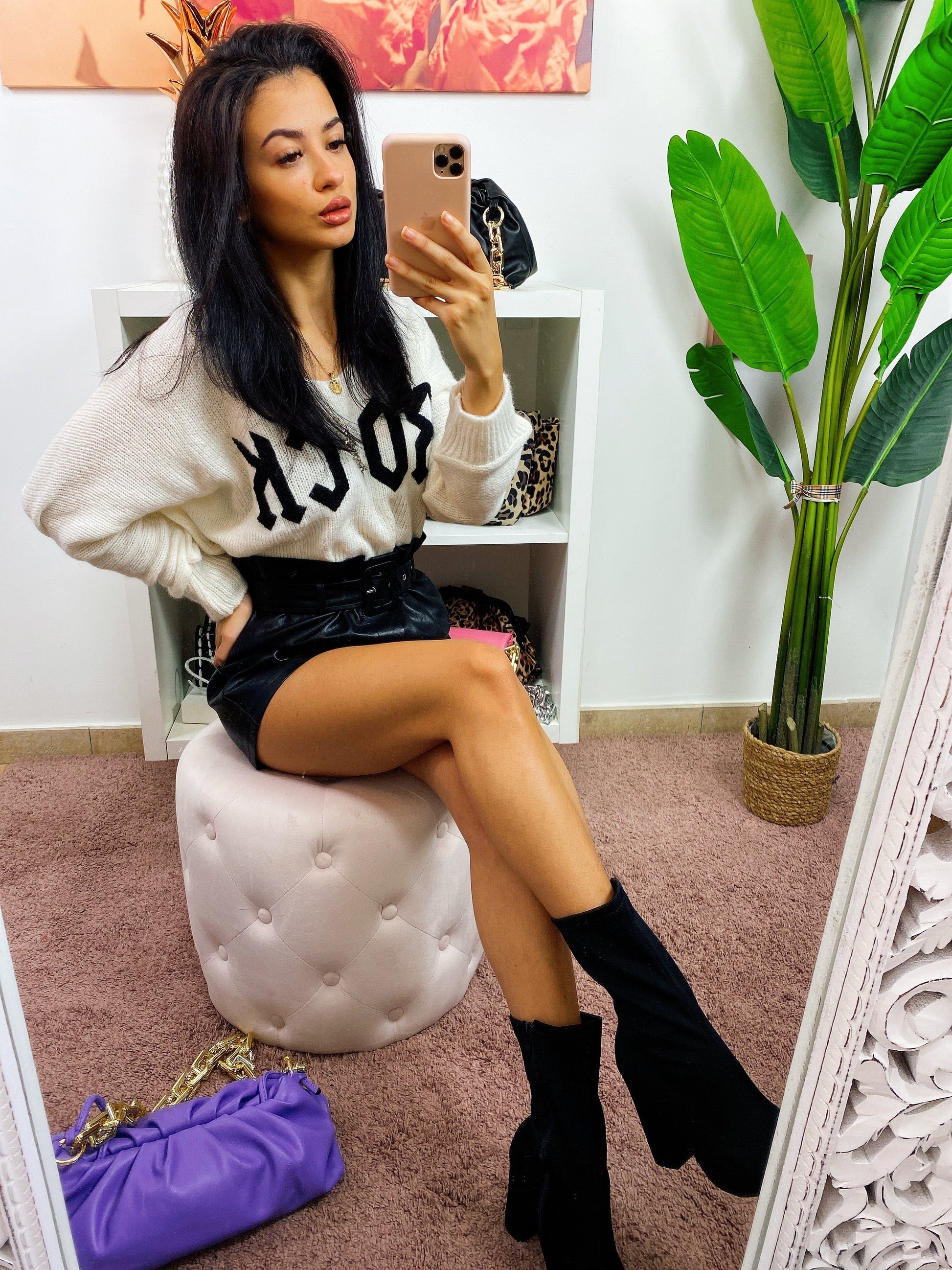 Maglione bianco Rock