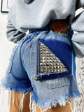 Short Levi’s Vintage bagno scuro con borchie