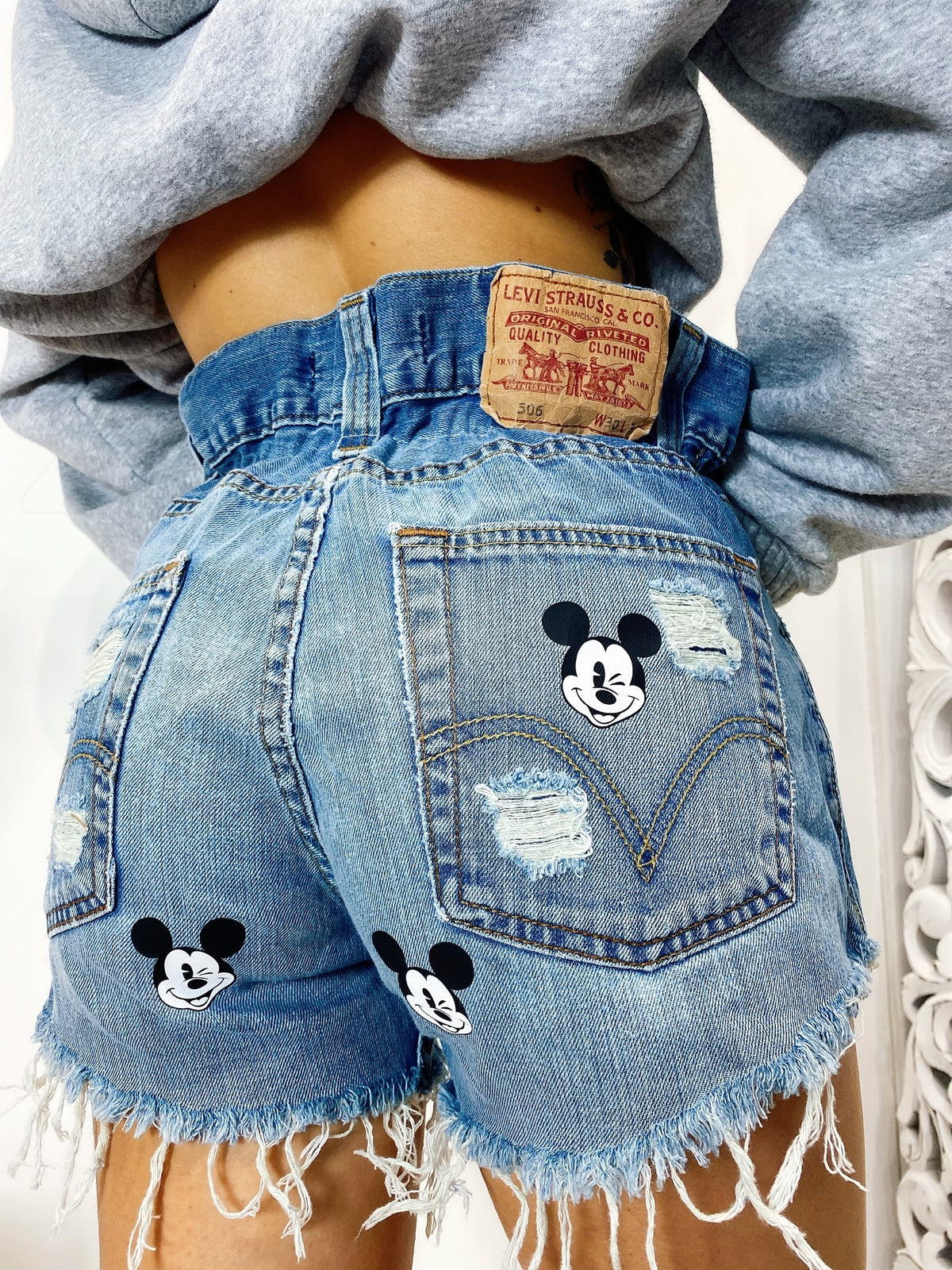 Short Levi’s Vintage con stampa topolino bagno medio chiaro