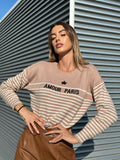 Maglione Amour Camel e panna