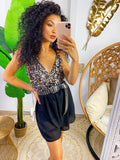 Tutina con paillettes nera