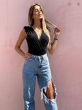 Jeans con maxi spacco
