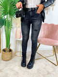 jeans nero/grigio con strappi