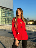 Maxi maglione con pupazzetti
