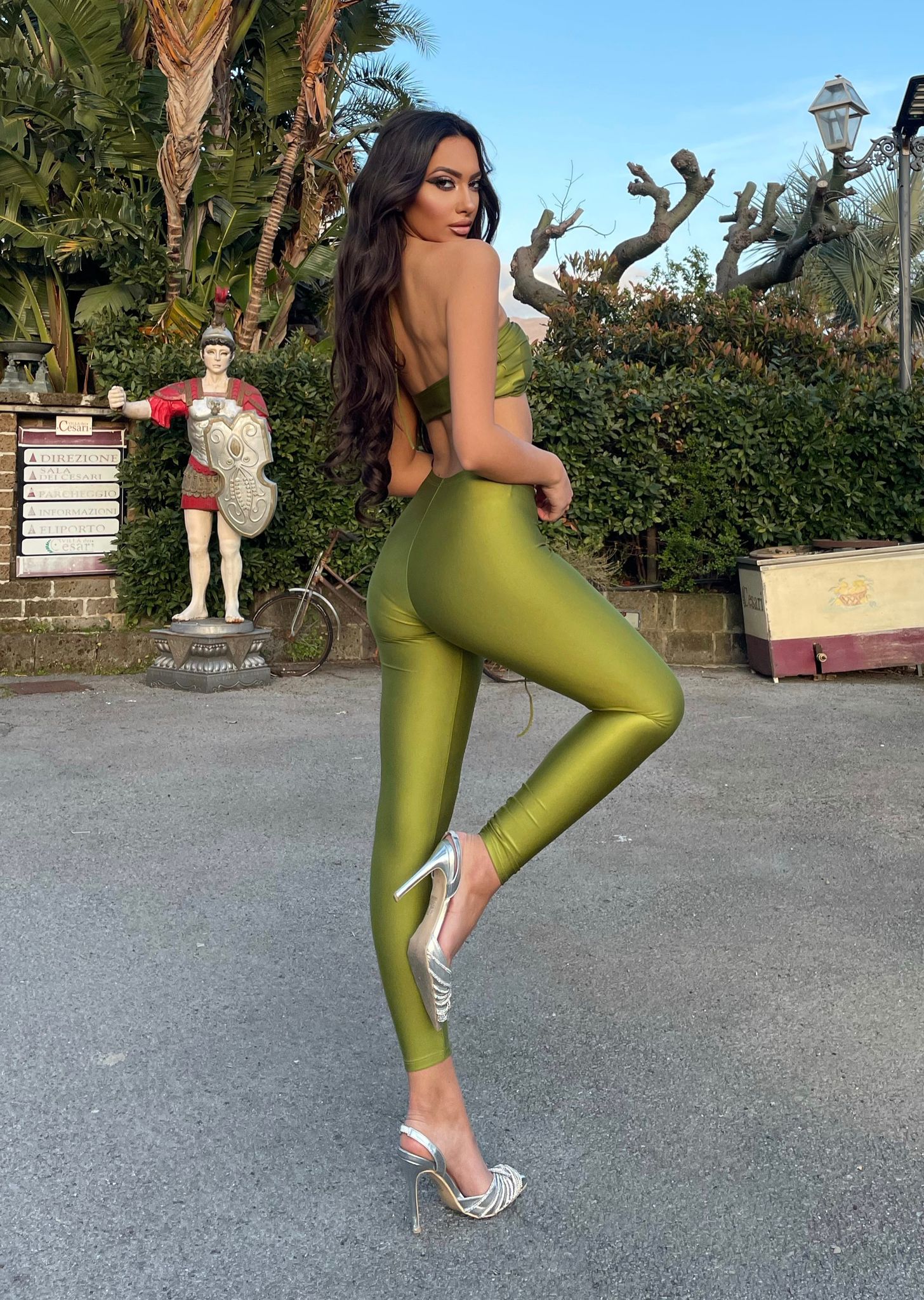 Completo top e pantalone lime