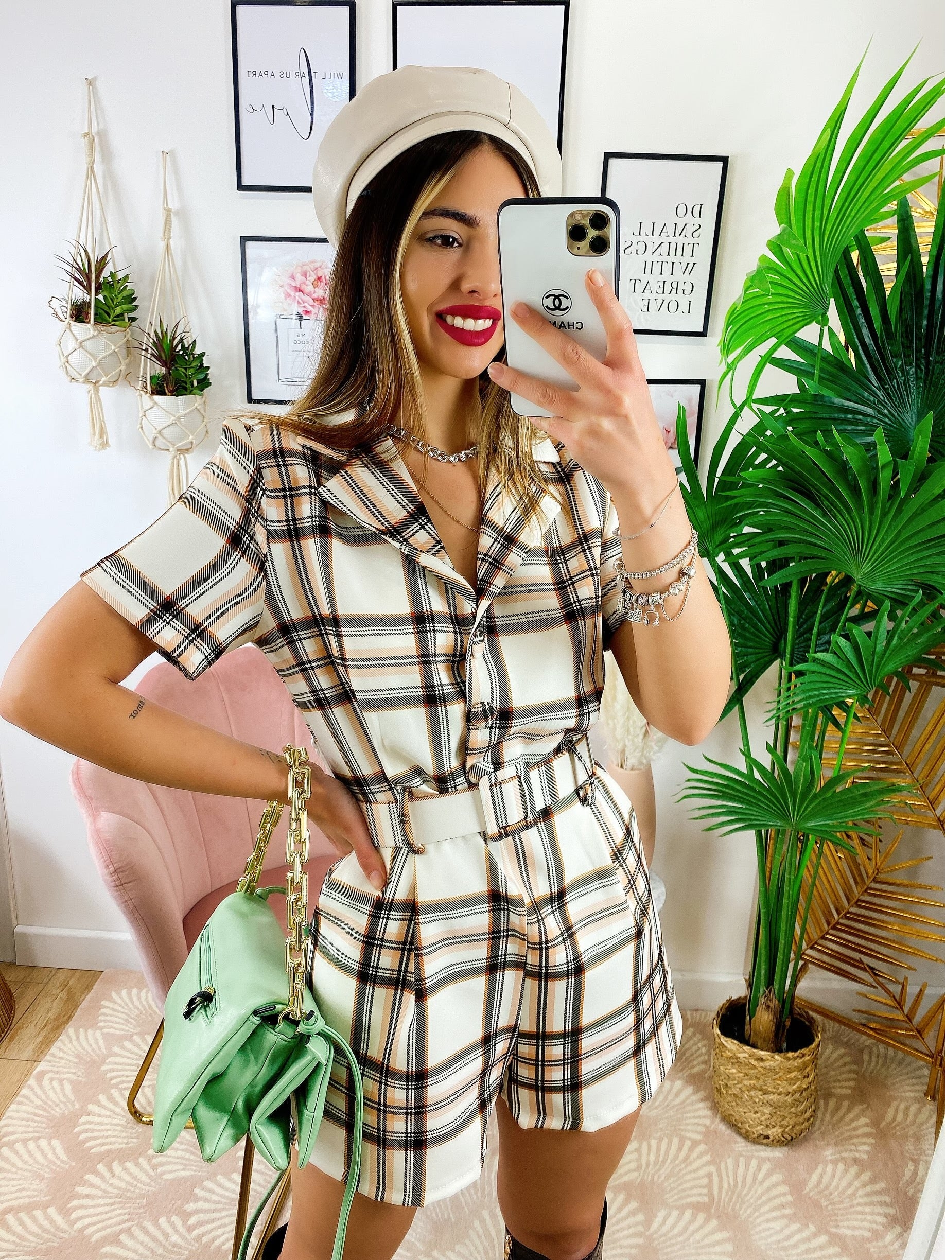 Tutina Check Beige