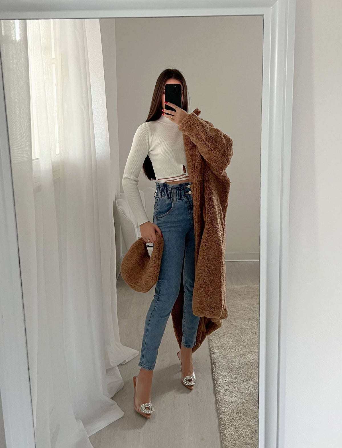 Cappotto Teddy Camel e pochette