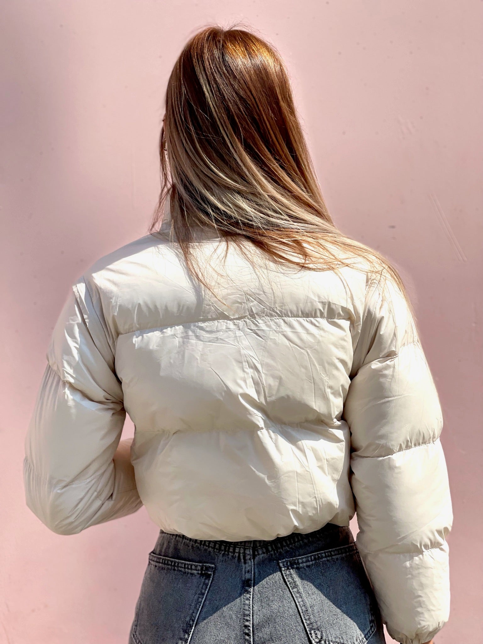 Piumino Crop beige