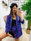 Completo Giacca e short maculato base Blu