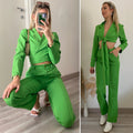 Completo top e pantalone verde