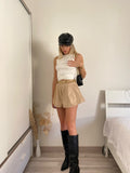 Short in ecopelle Camel