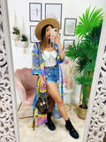 Kimono etnico azzurro