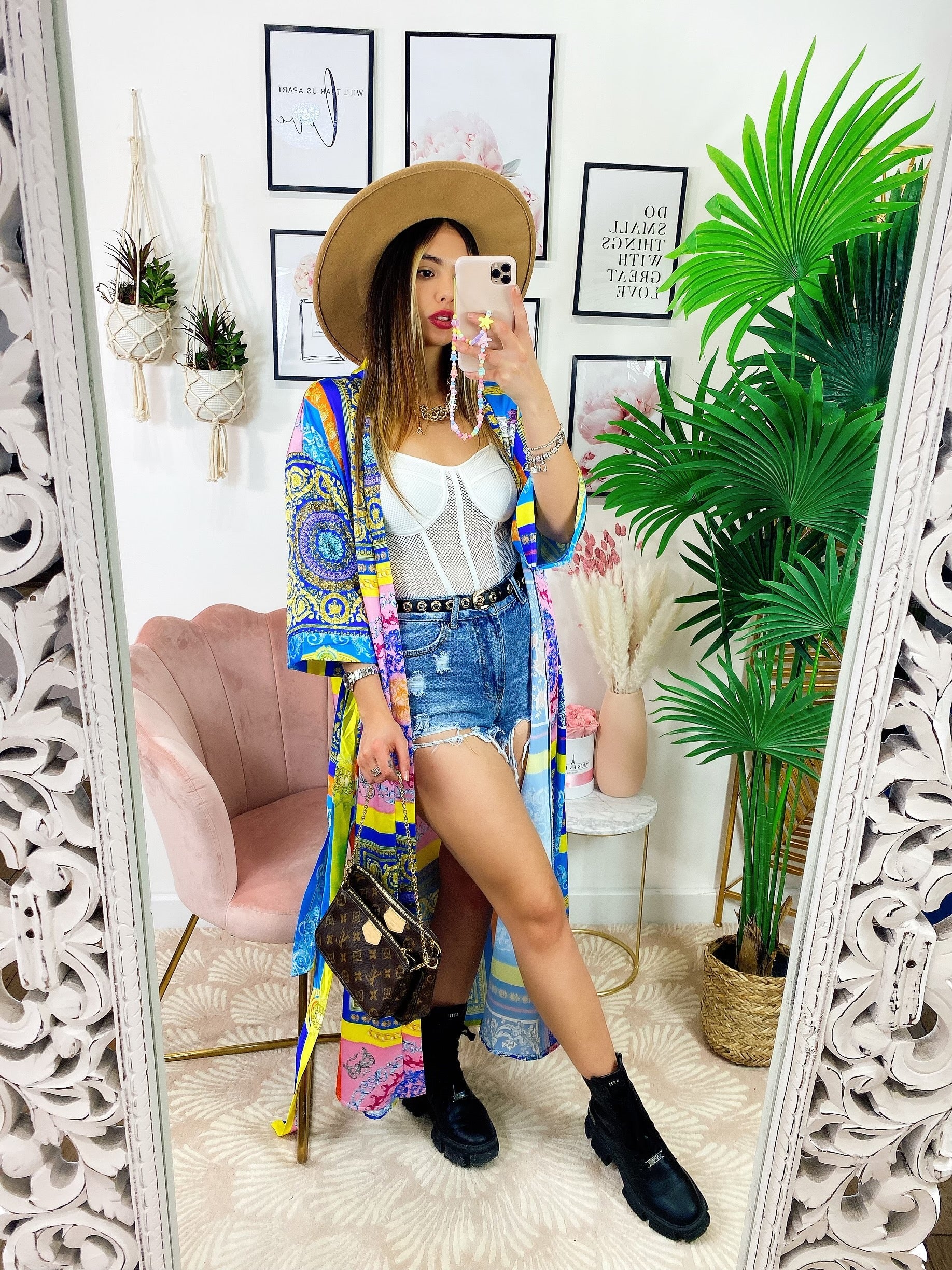 Kimono etnico azzurro