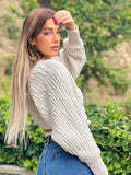 Maglione incrociato con ricami