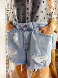 Levi’s Short Vintage con strappi senza tasca borchiati