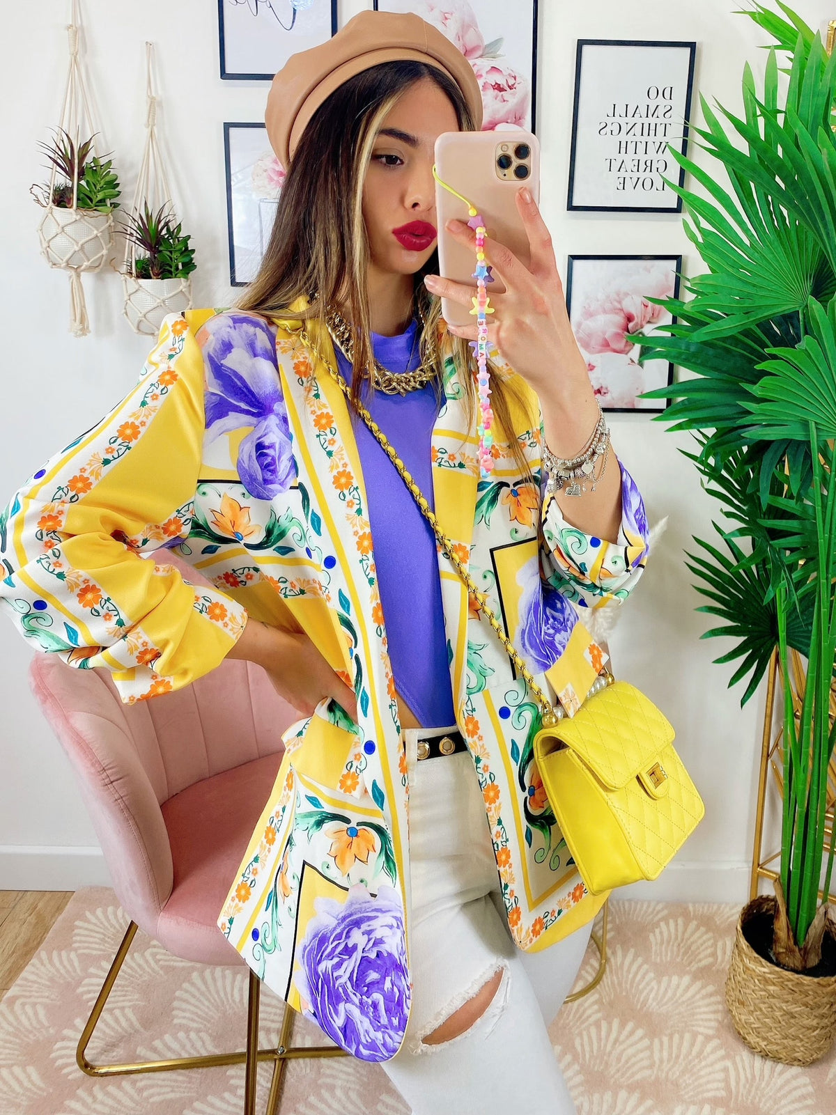 Giacca etnica base gialla