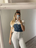 Camicia in jeans con strass