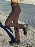 Pantalone con spacchetto marrone