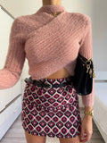 Gonna in tweed Fuxia a rombi