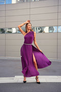 Abito monospalla glitter amarena