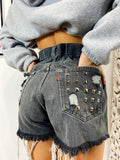 Short Levi’s Vintage con Borchie bagno grigio scuro