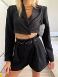 Short nero con cintura
