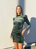 Abito in velluto aderente verde