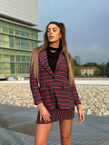 Giacca check Fuxia