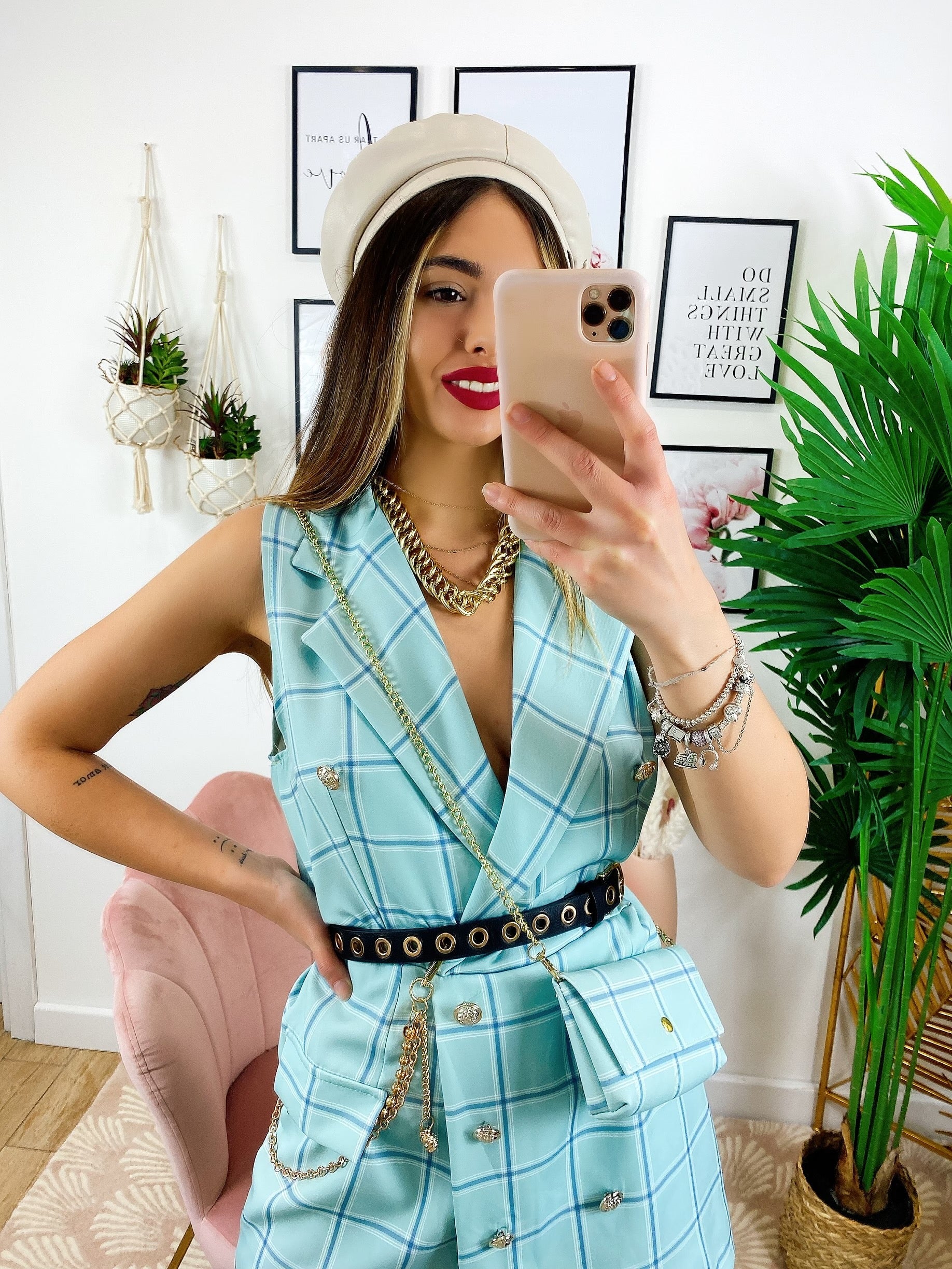 Tutina a Blazer con borsetta Verdeacqua