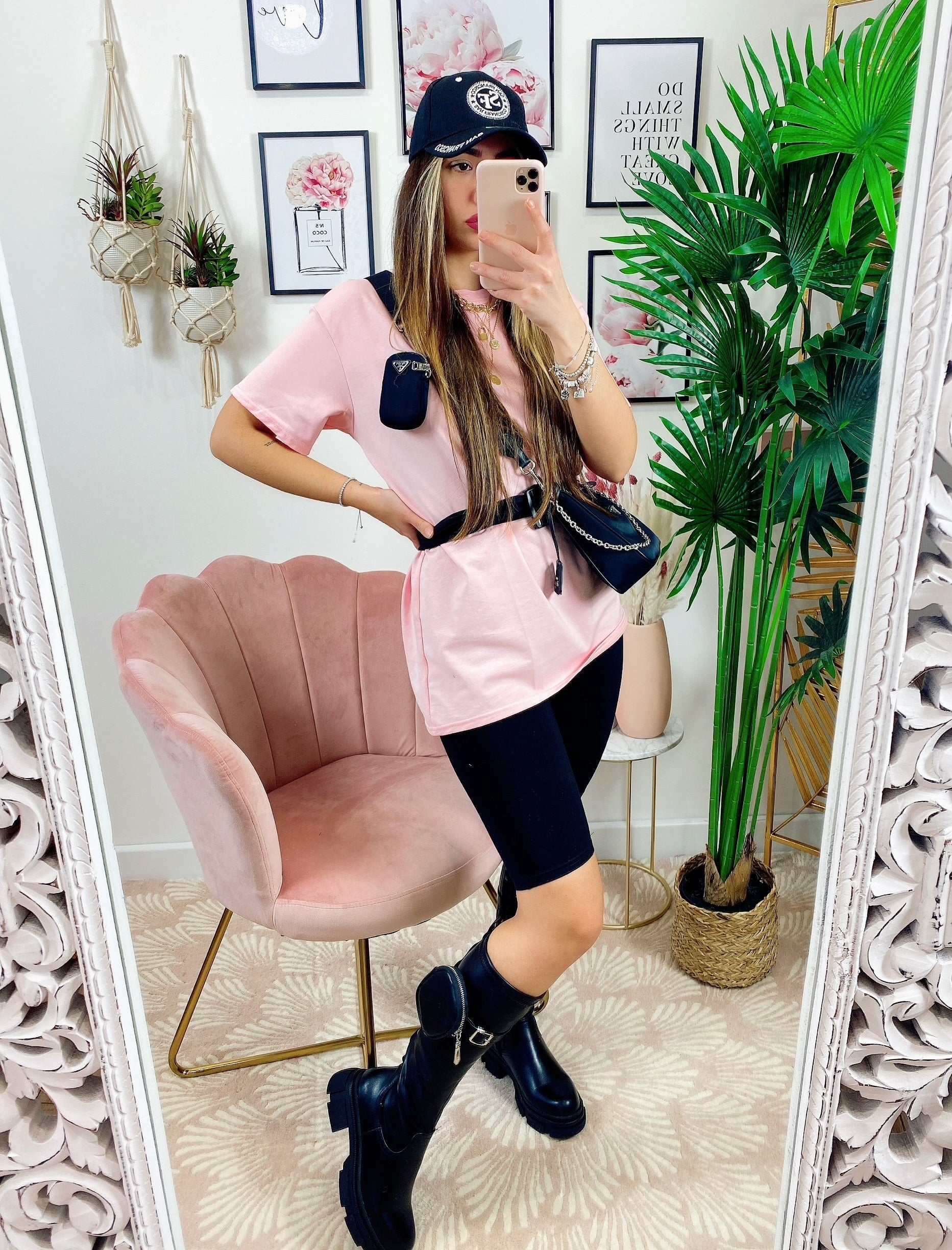 Completo sportivo con cintura Rosa