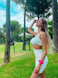 Abito aderente monospalla bianco