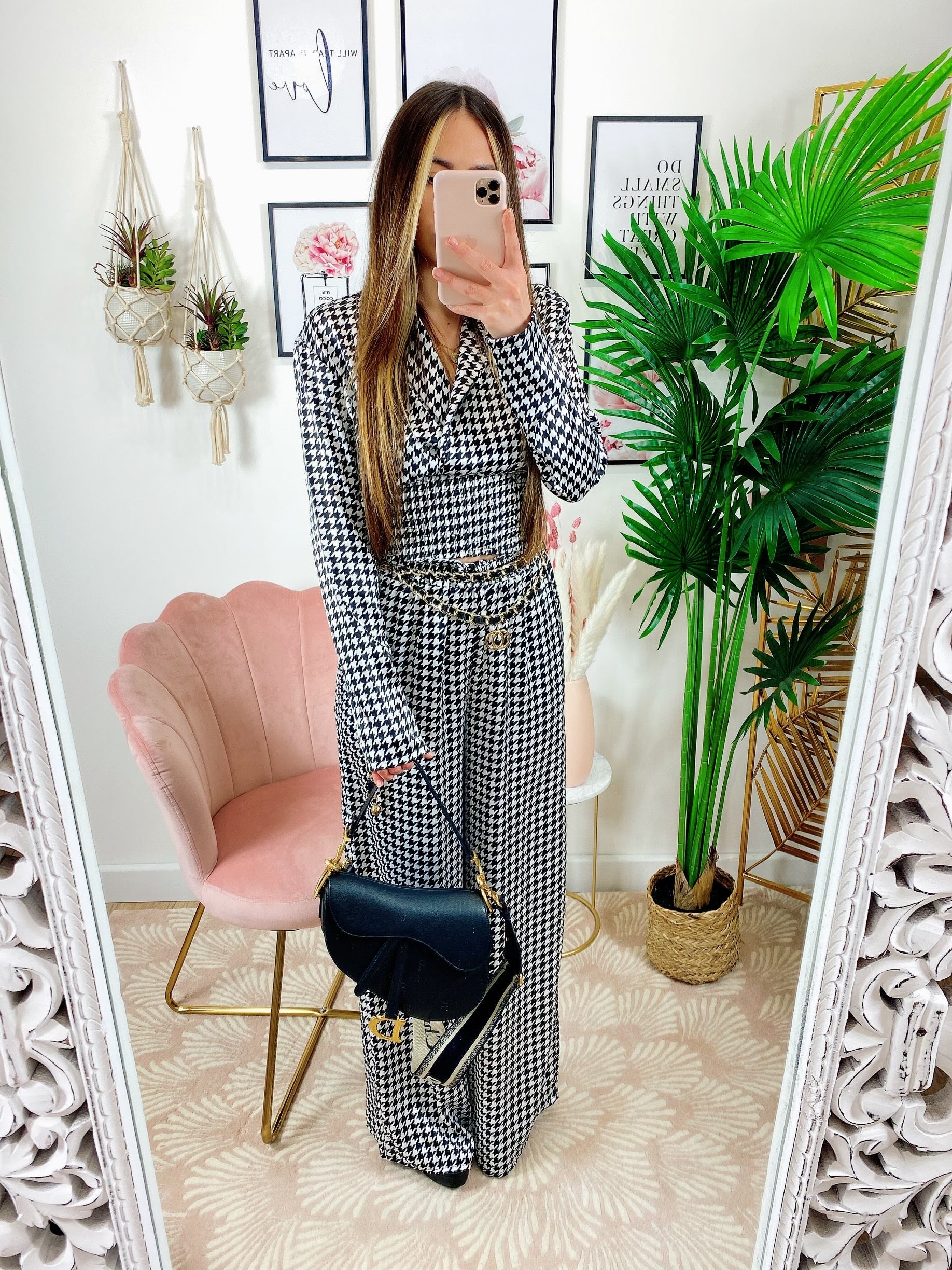 Completo pantalone e bluse  pied de poule