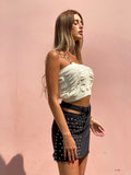 Cardigan panna a trecce