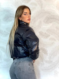 Piumino Crop nero