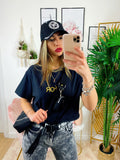 T-shirt con stampa D Nera