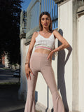 Top crochet bianco con ricamo