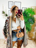 Cardigan con frange Maculato