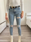 Jeans con strappi bagno chiaro