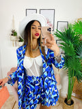 Completo giacca e pantalone cuori blu