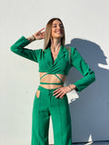 Completo top e pantalone verde