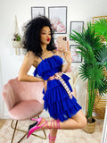 Abito in tulle a balze Venere blu