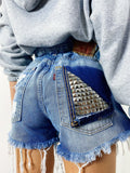Short Levi’s Vintage bagno scuro con borchie