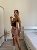 Gonna con paillettes rosa