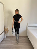 Tuta con zip manica corta