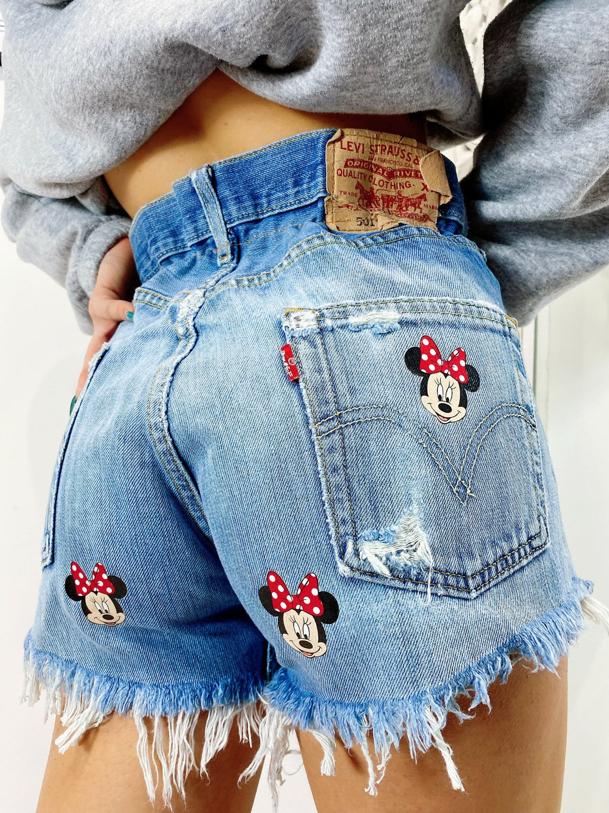 Short Levi’s Vintage stampa topolina con strappi