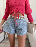 Top arricciato Fuxia