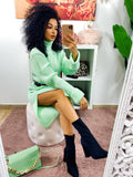 Abito midi in maglia menta
